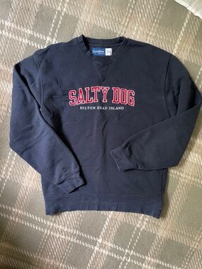 big cotton Salty Dog Hilton Head embroidered crewneck sweatshirt unisex M